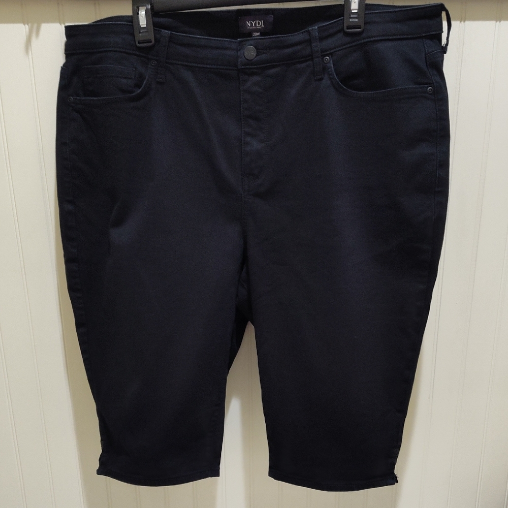 NYDJ Black Jean Shorts Stretchy Knee-Length